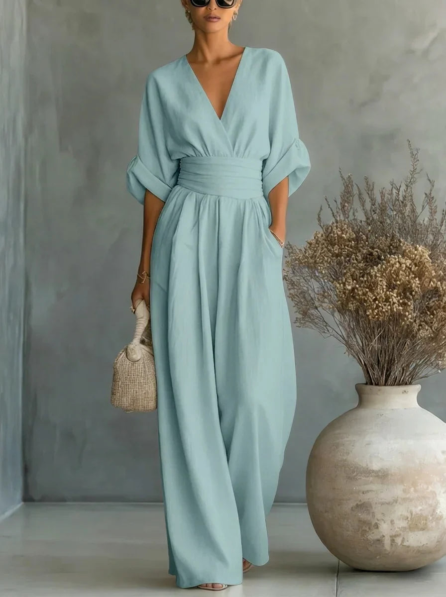 Trendé™ | Thais Essential-Jumpsuit mit V-Ausschnitt