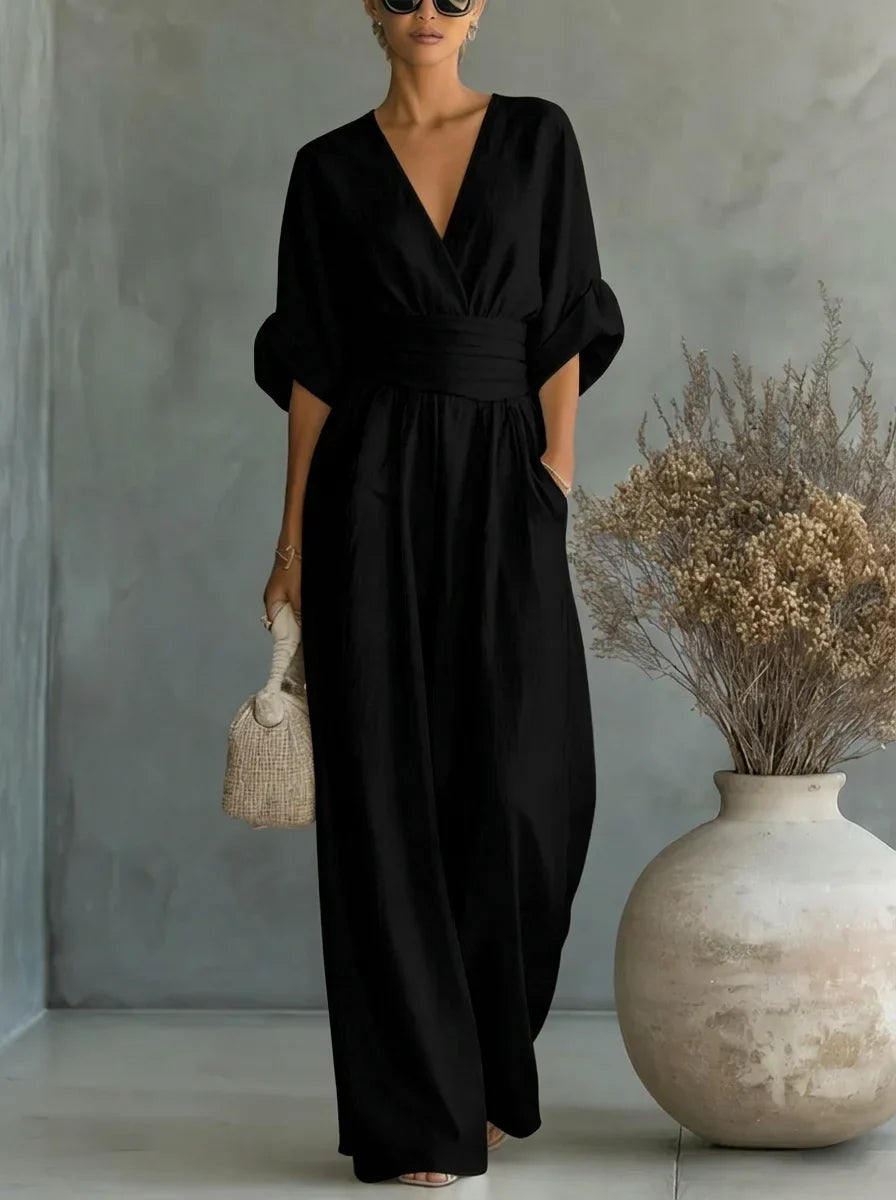 Trendé™ | Thais Essential-Jumpsuit mit V-Ausschnitt