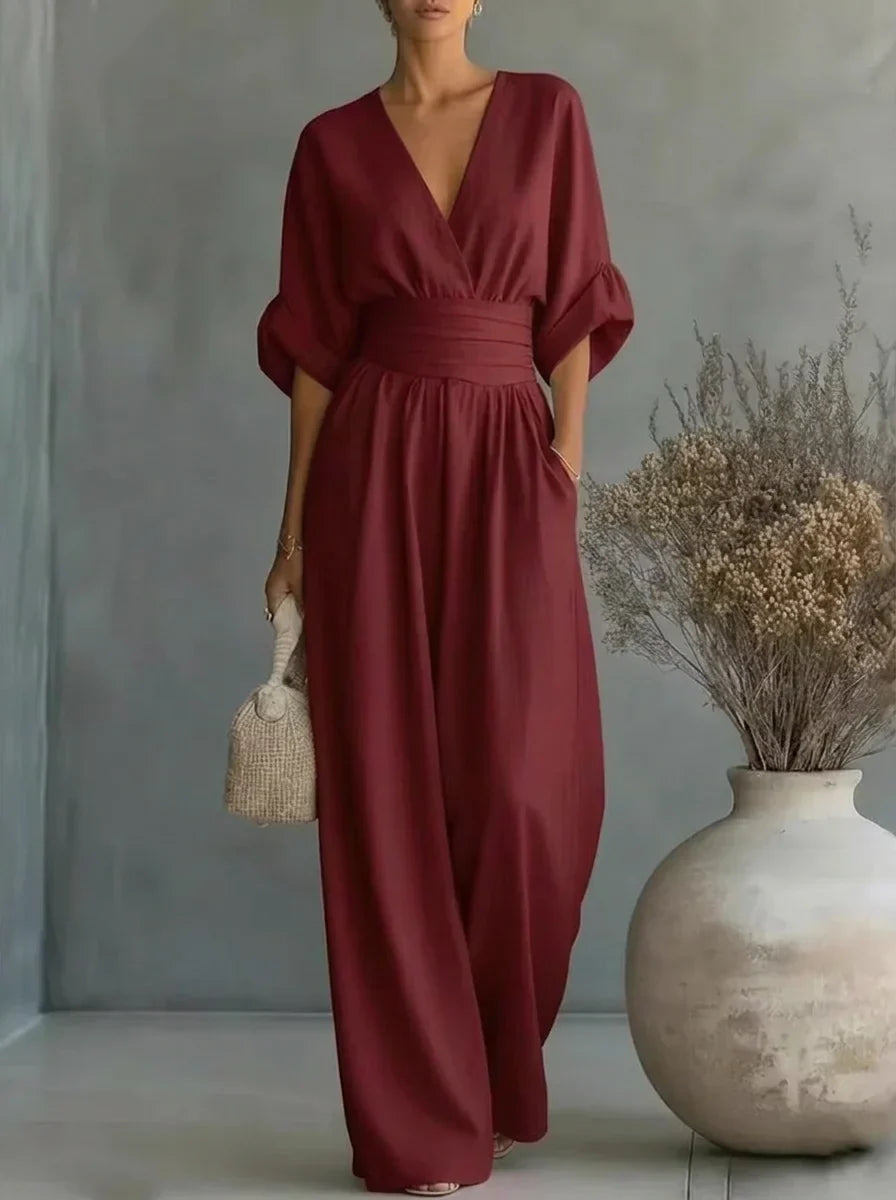 Trendé™ | Thais Essential-Jumpsuit mit V-Ausschnitt