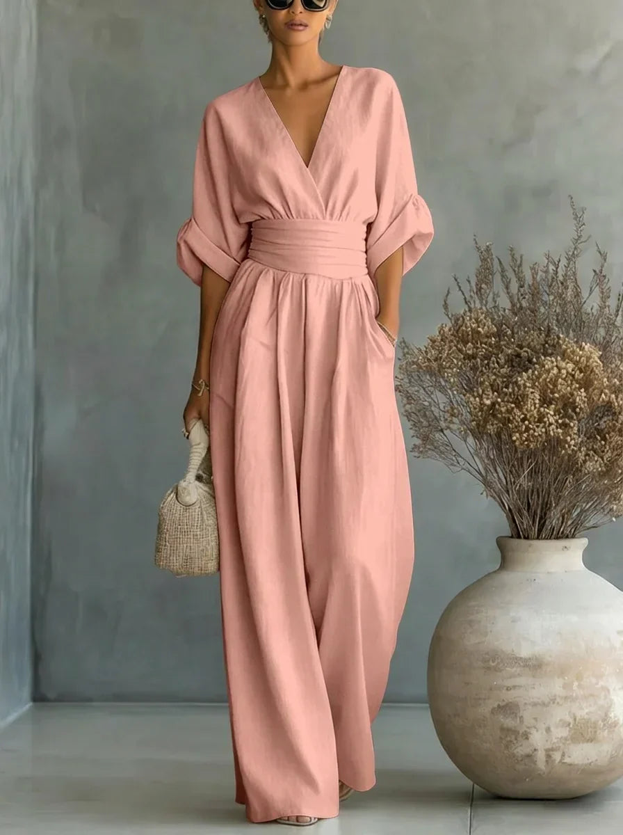 Trendé™ | Thais Essential-Jumpsuit mit V-Ausschnitt