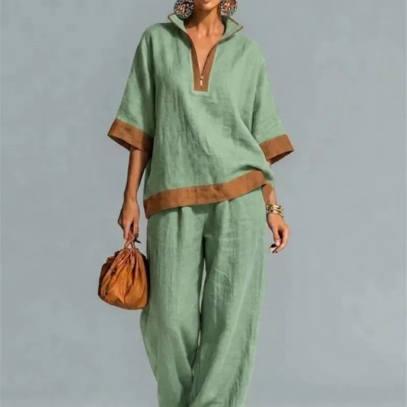 Trendé™ | Vera Vintage-inspiriertes Set im Leinenlook