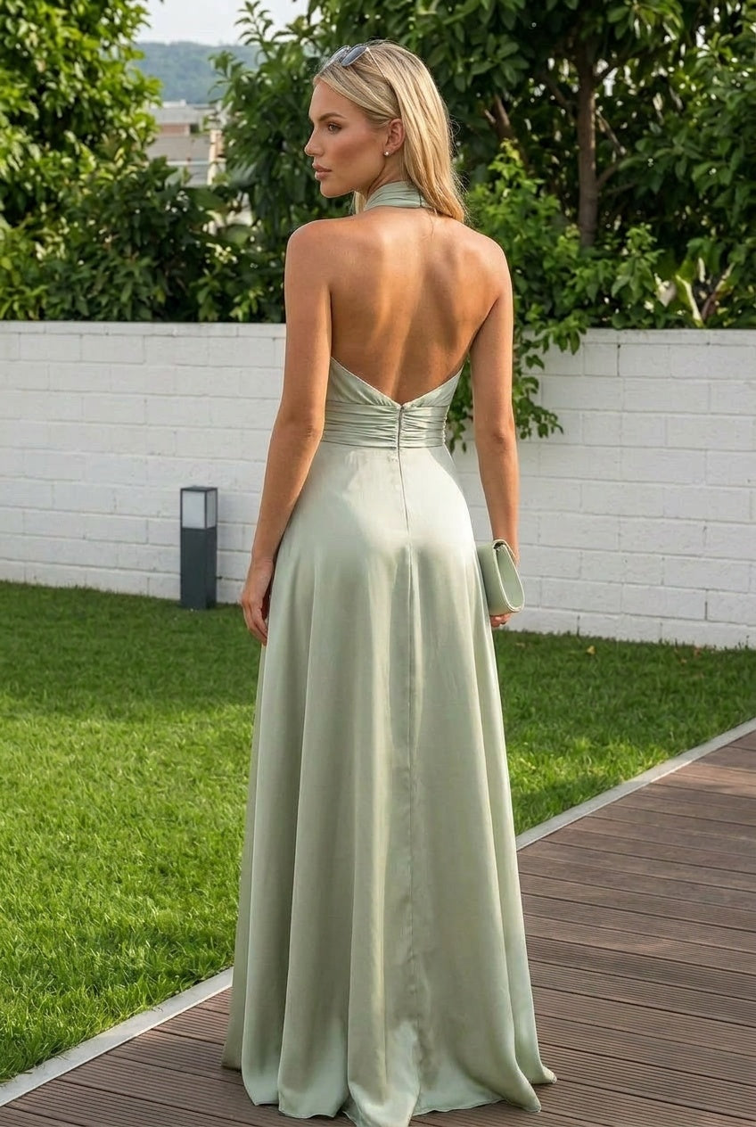 Trendé™ | Lorena Satiniertes Maxikleid für besondere Anlässe