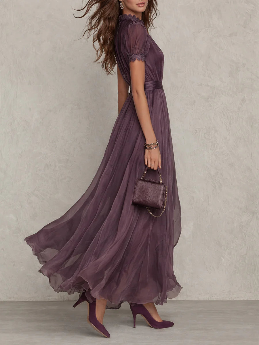 Trendé™ | Ambre Langes Kleid mit Chiffon-Spitze