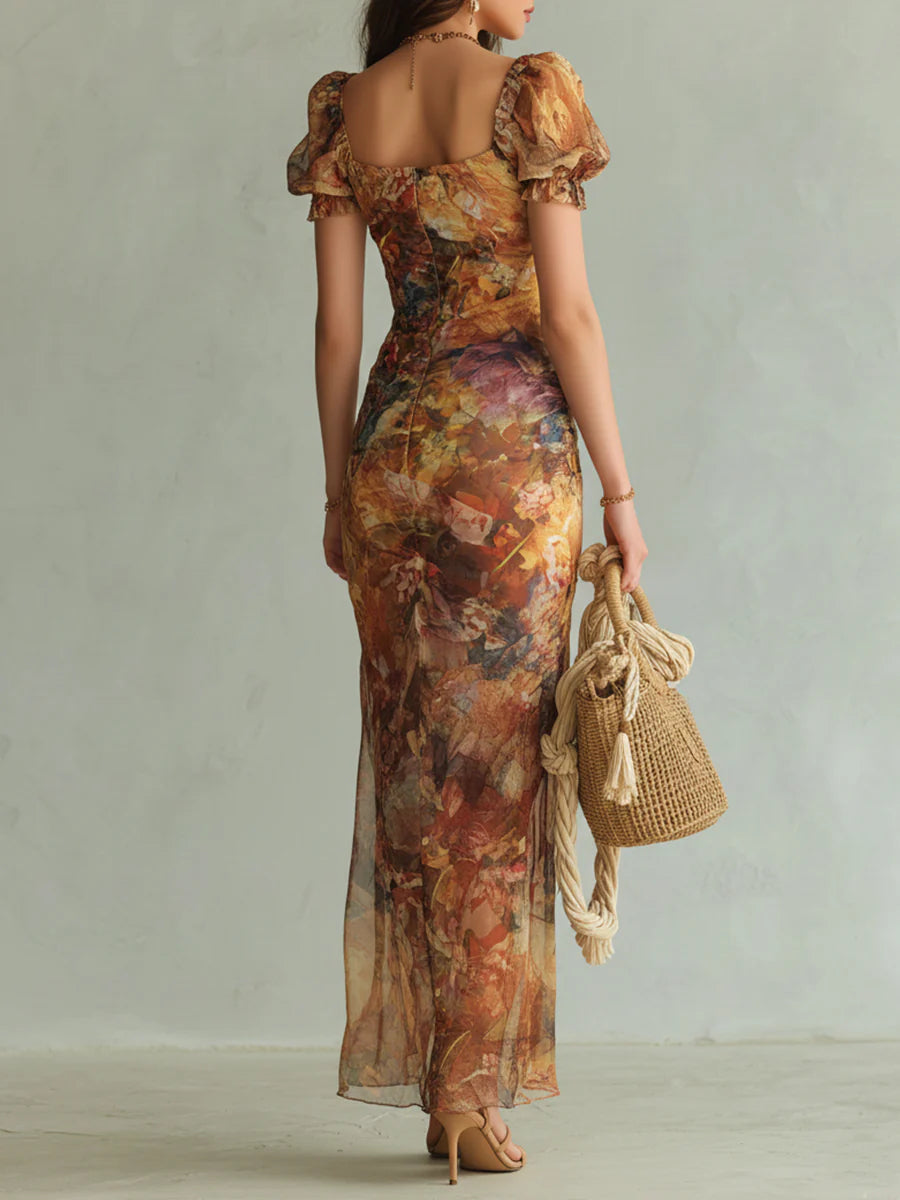 Trendé™ | Soraya Chiffon-Maxikleid mit Boho-Print