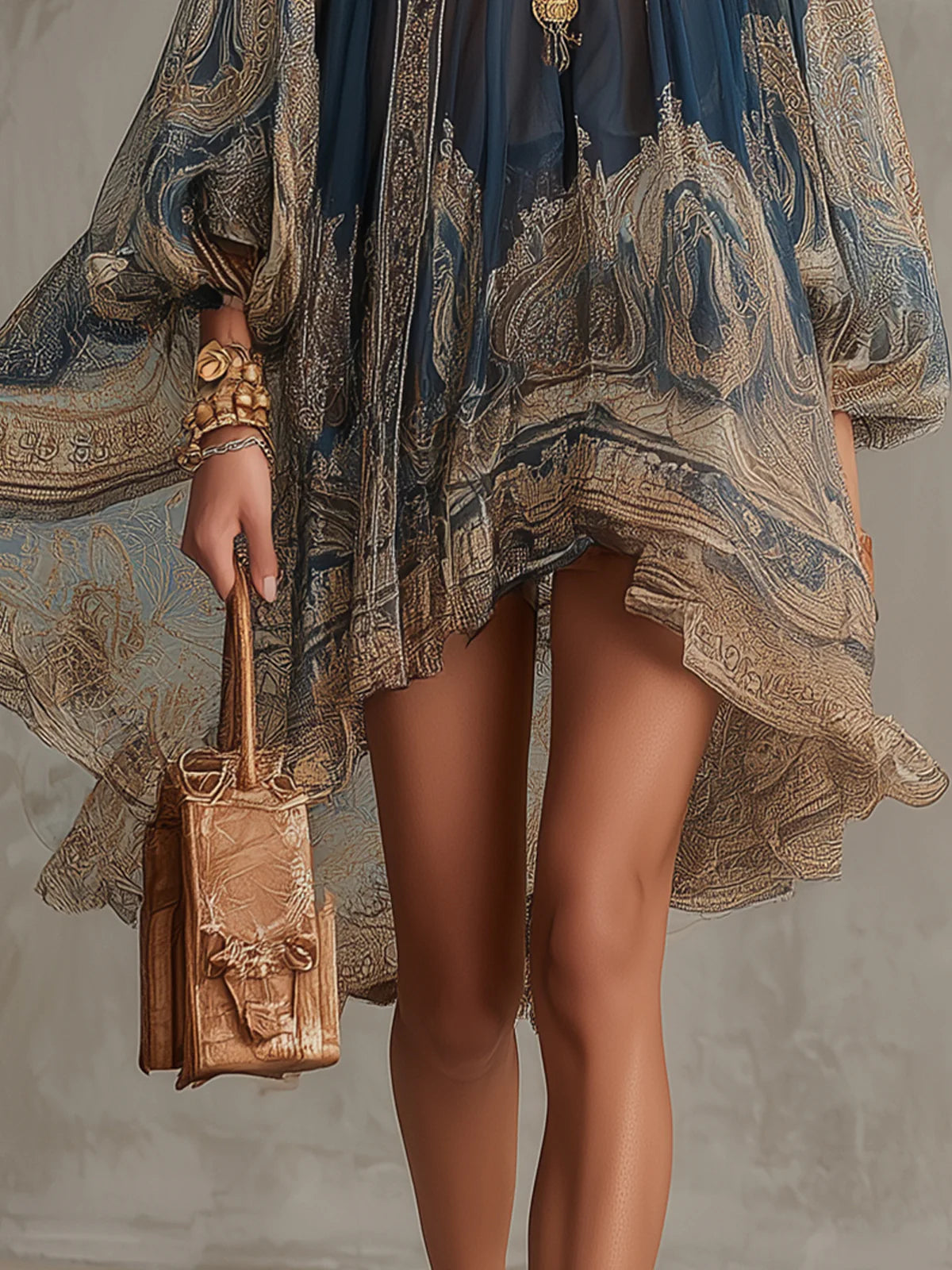 Trendé™ | Celina Chiffon-Minikleid mit Barock-Print