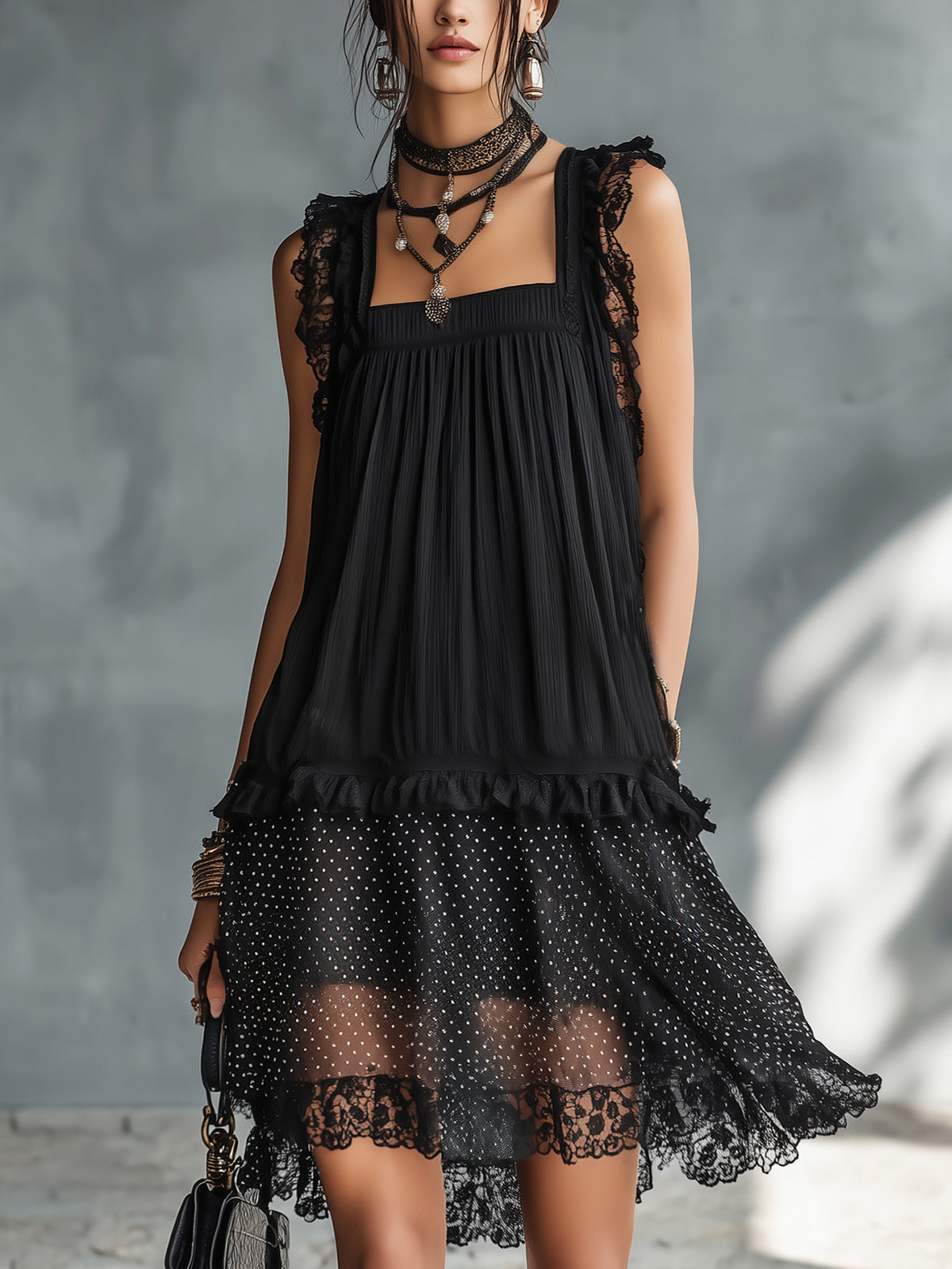 Trendé™ | Valentina Luftiges Mini-Spitzenkleid mit Volants