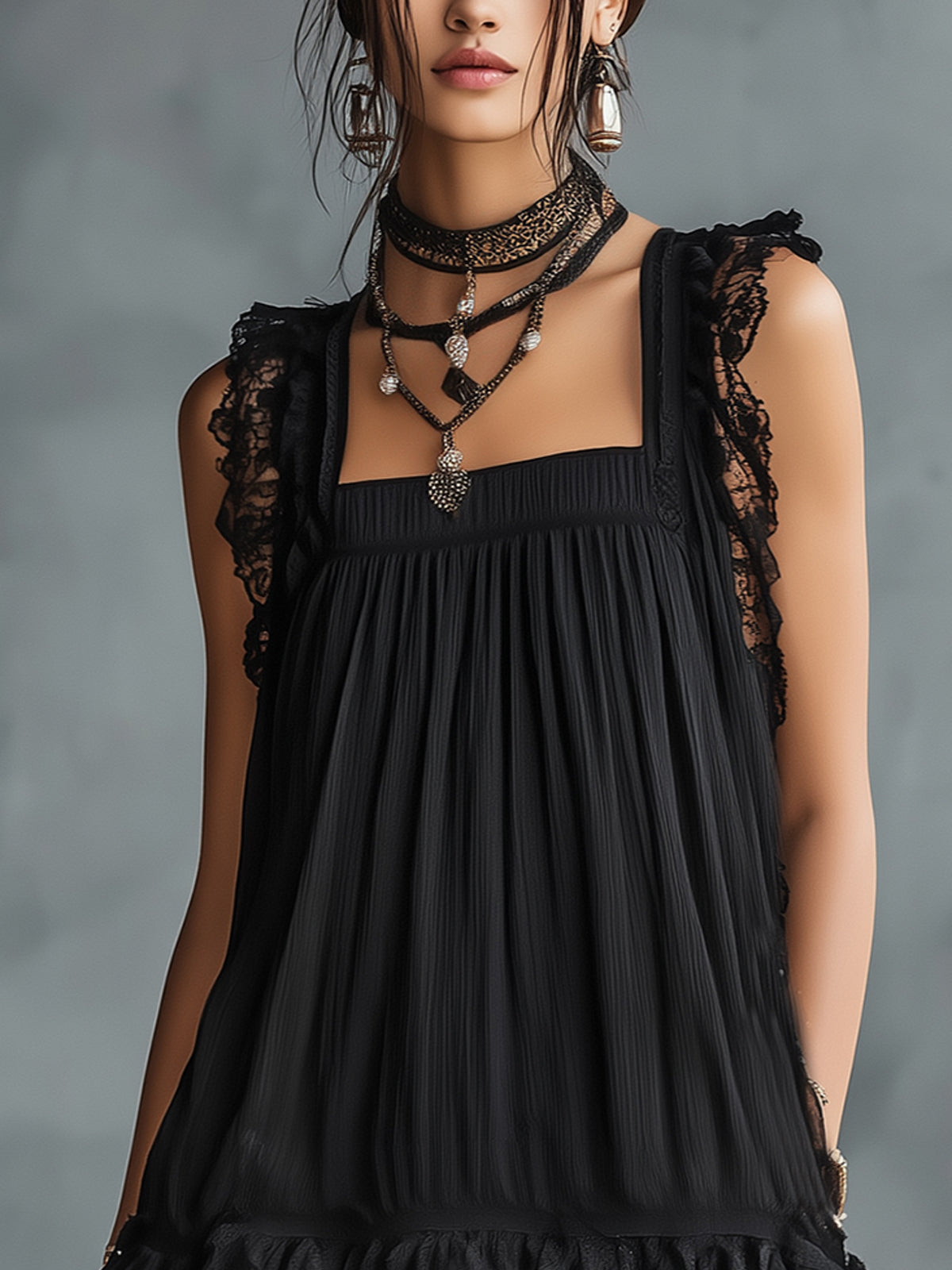 Trendé™ | Valentina Luftiges Mini-Spitzenkleid mit Volants