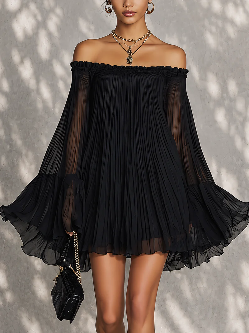 Trendé™ | Mila Off-Shoulder-Minikleid mit Glockenärmeln