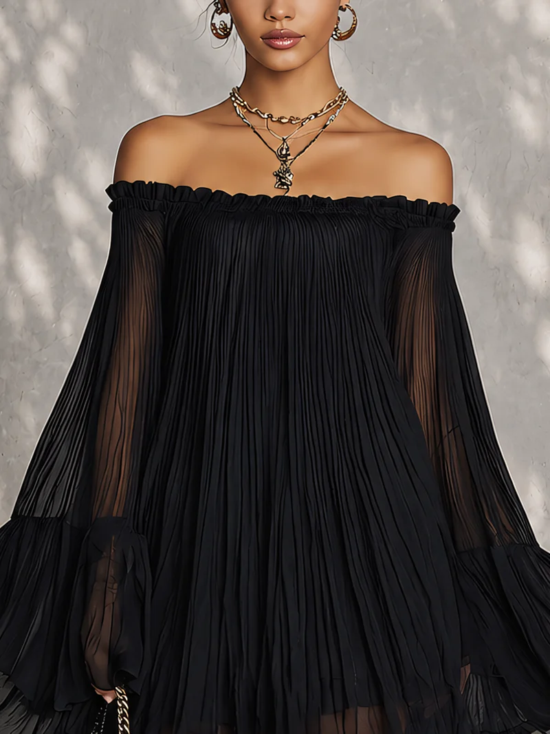 Trendé™ | Mila Off-Shoulder-Minikleid mit Glockenärmeln