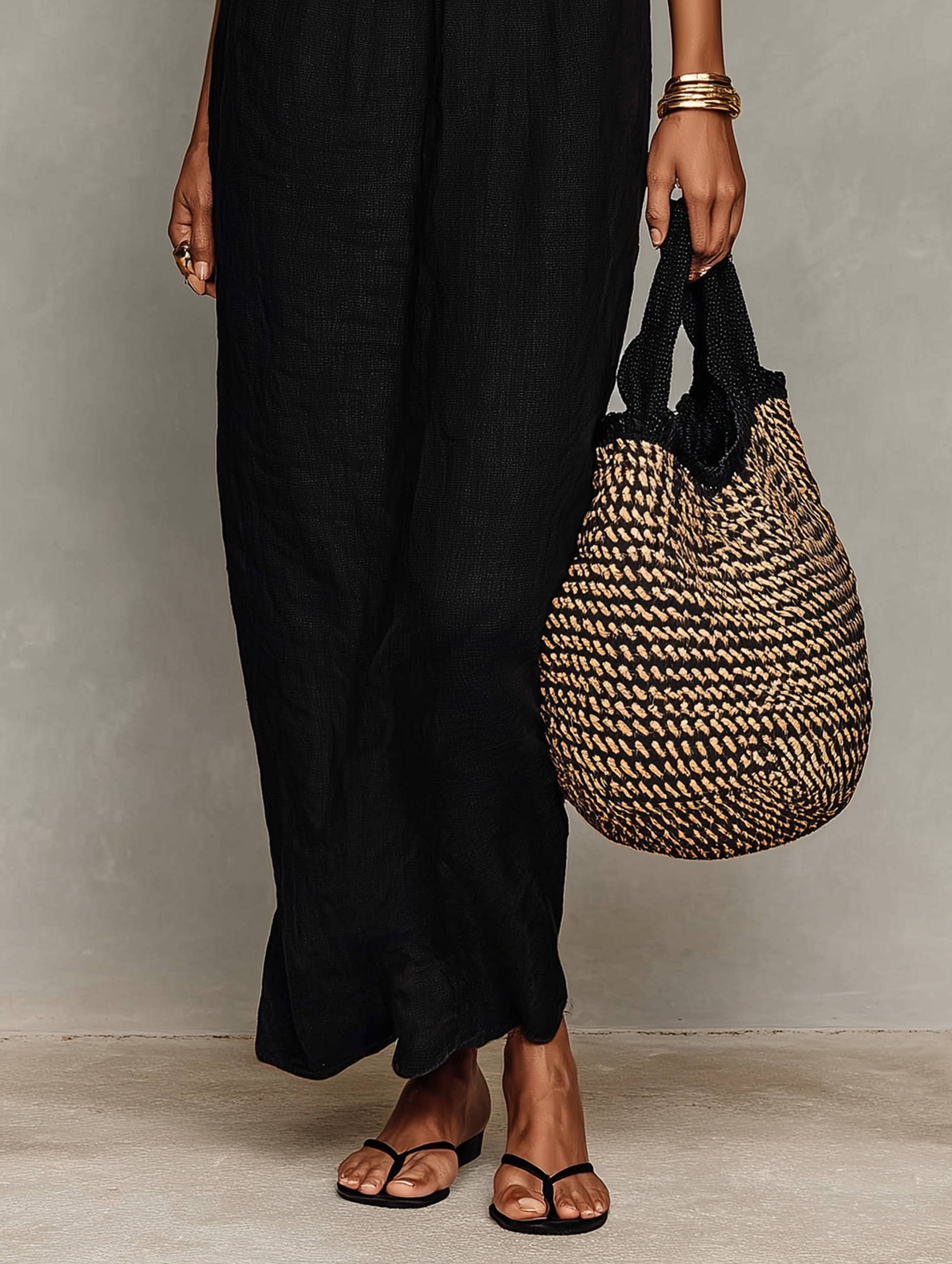 Trendé™ | Fabia Leinenmix-Maxikleid mit schulterfreiem Schnitt und Spaghettiträgern