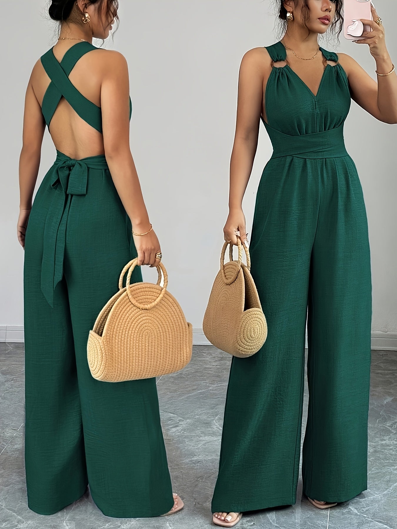 Trendé™ | Emily Eleganter Jumpsuit aus Leinen und Baumwolle