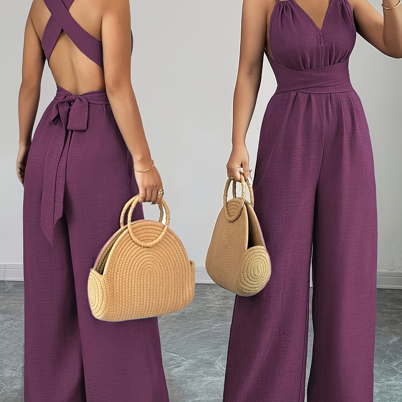 Trendé™ | Emily Eleganter Jumpsuit aus Leinen und Baumwolle