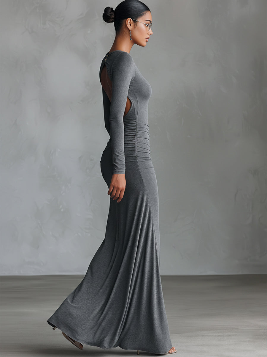 Trendé™ | Evelina Baumwollmix-Maxikleid mit Raffungen