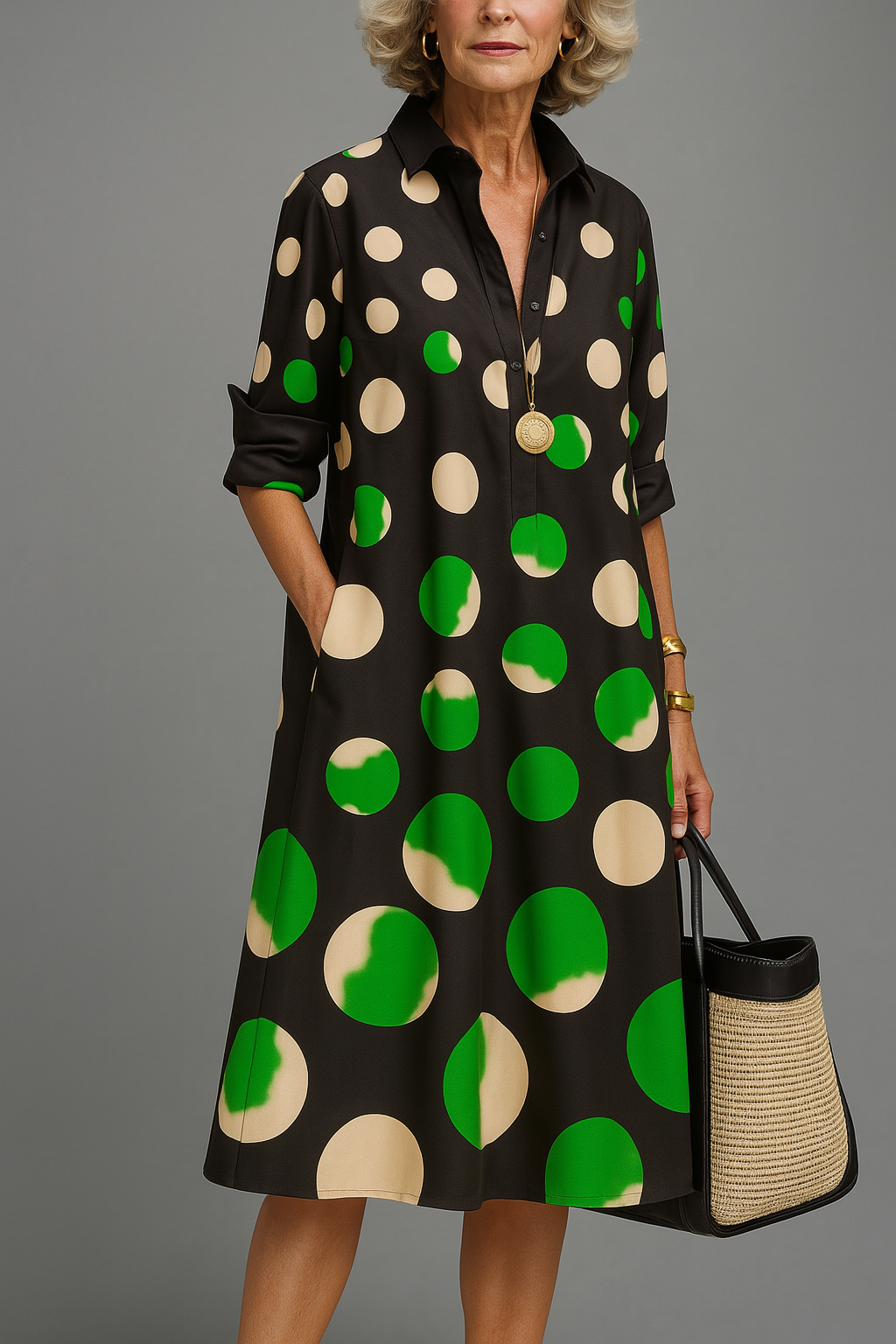 Trendé™ | Naomi Gepflegtes stilvolles Midi-Kleid