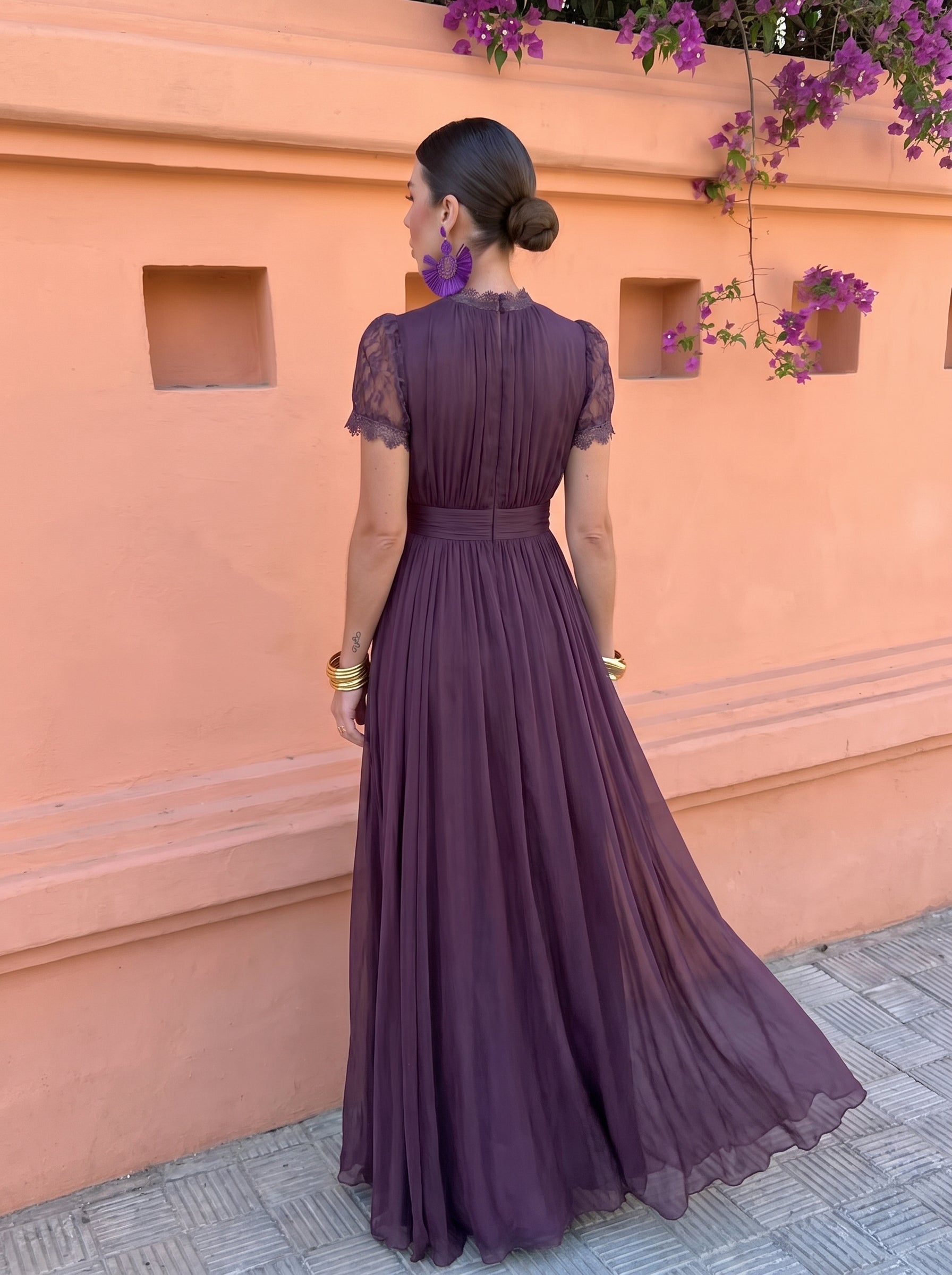 Trendé™ | Ashley Langes Chiffonkleid im Vintage-Stil