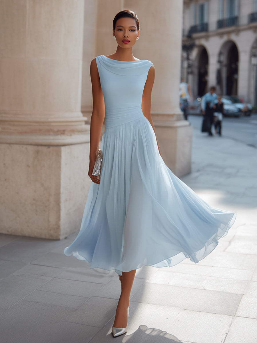 Trendé™ | Mirella Elegantes plissiertes Midikleid