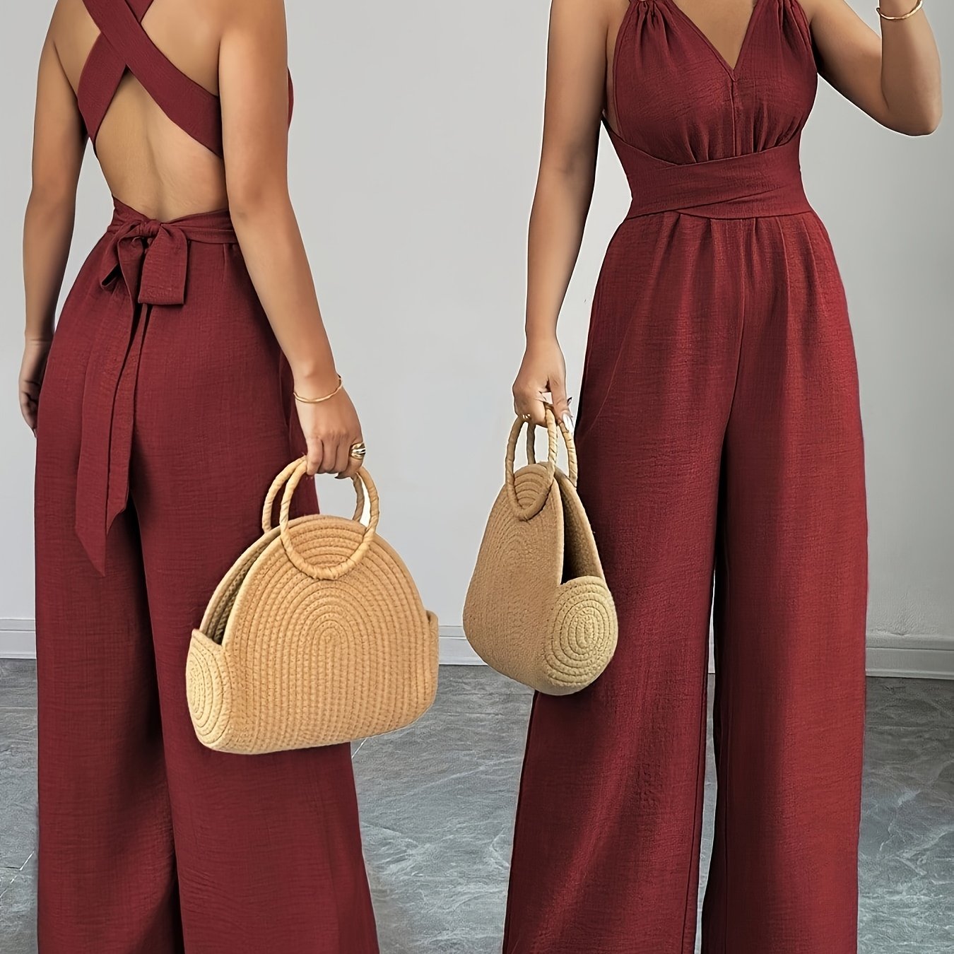Trendé™ | Emily Eleganter Jumpsuit aus Leinen und Baumwolle