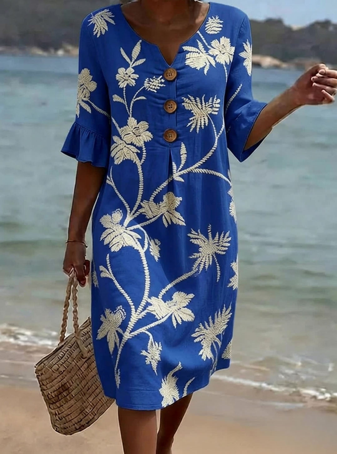 Trendé™ | Maja Geblümtes Sommerkleid mit Knöpfen