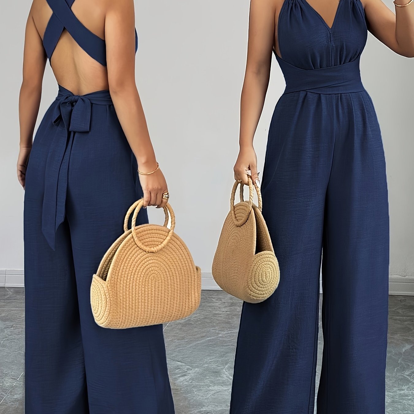 Trendé™ | Emily Eleganter Jumpsuit aus Leinen und Baumwolle