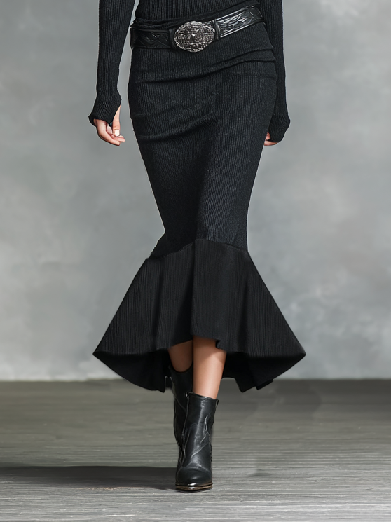 Trendé™ | Carlotta Strick-Maxikleid mit V-Ausschnitt und langen Ärmeln