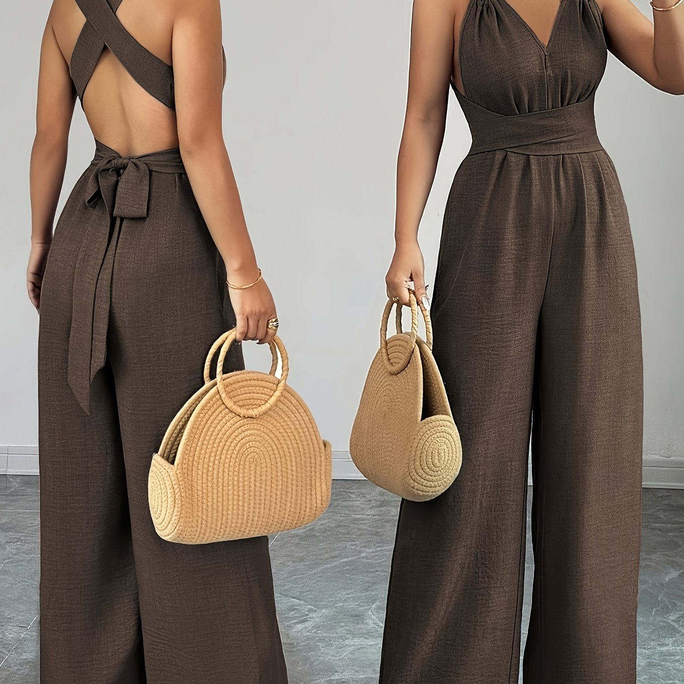 Trendé™ | Emily Eleganter Jumpsuit aus Leinen und Baumwolle