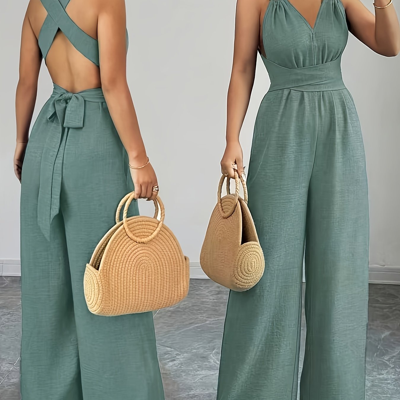 Trendé™ | Emily Eleganter Jumpsuit aus Leinen und Baumwolle