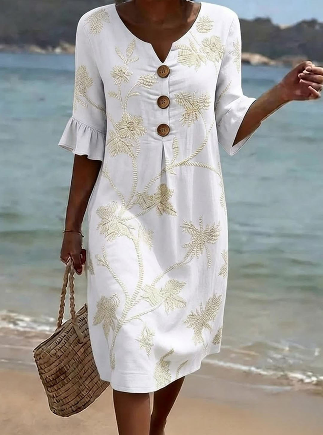 Trendé™ | Maja Geblümtes Sommerkleid mit Knöpfen