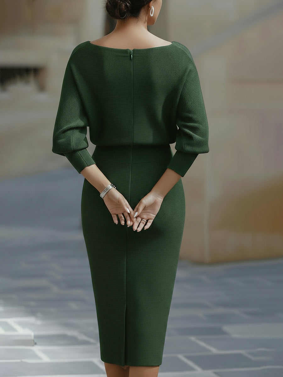 Trendé™ | Amalia Drapiertes Midi-Etuikleid