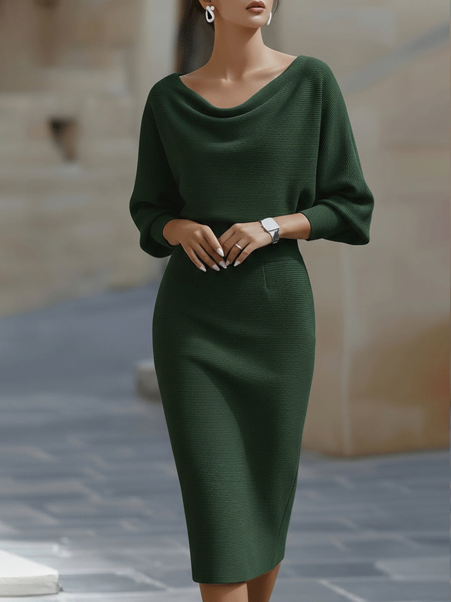 Trendé™ | Amalia Drapiertes Midi-Etuikleid