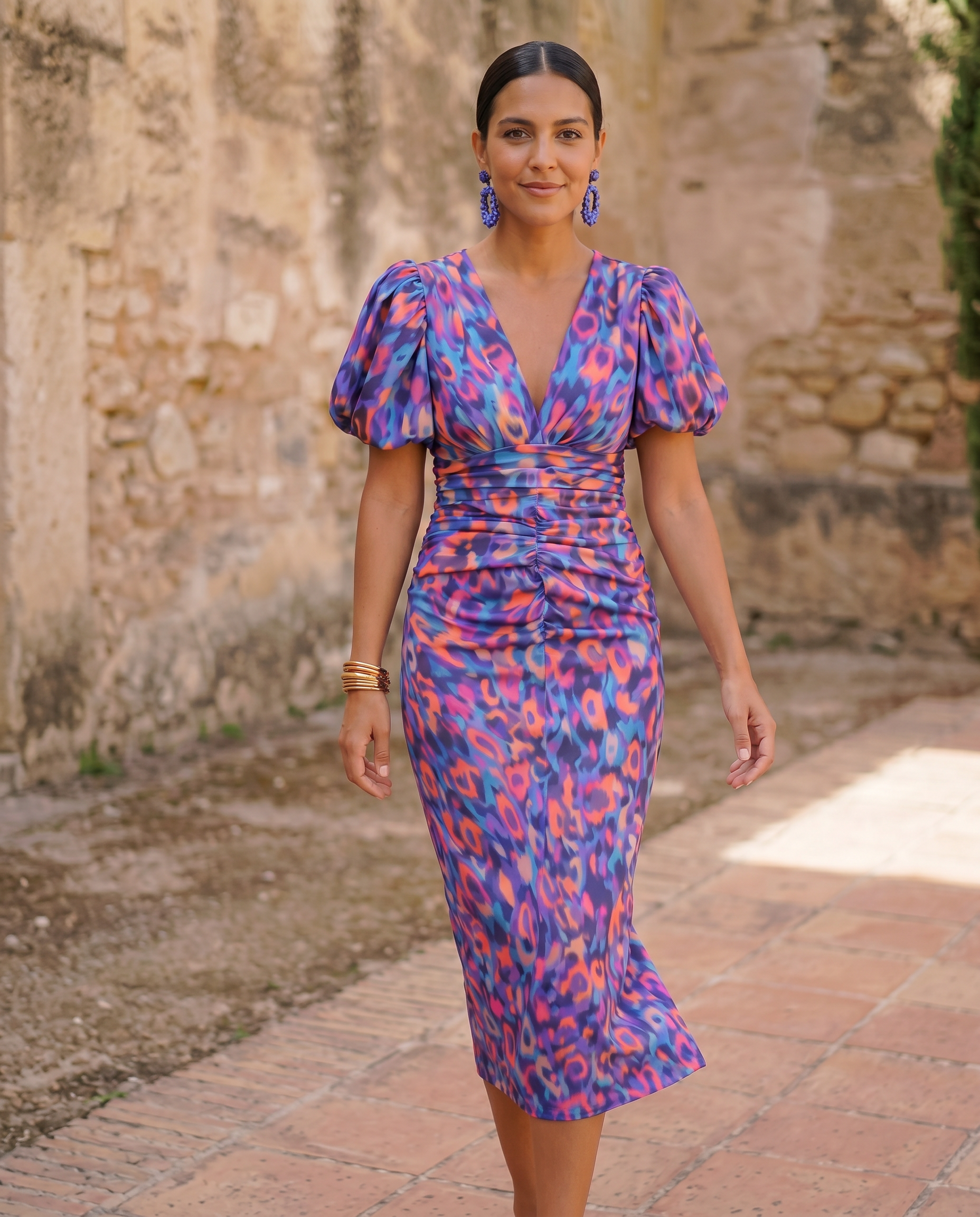 Trendé™ | Carla Mindi Kleid mit plissierten Ärmeln