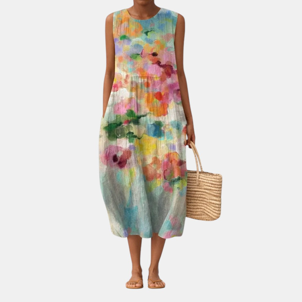 Trendé™ | Karla Elegantes mehrfarbiges Midikleid