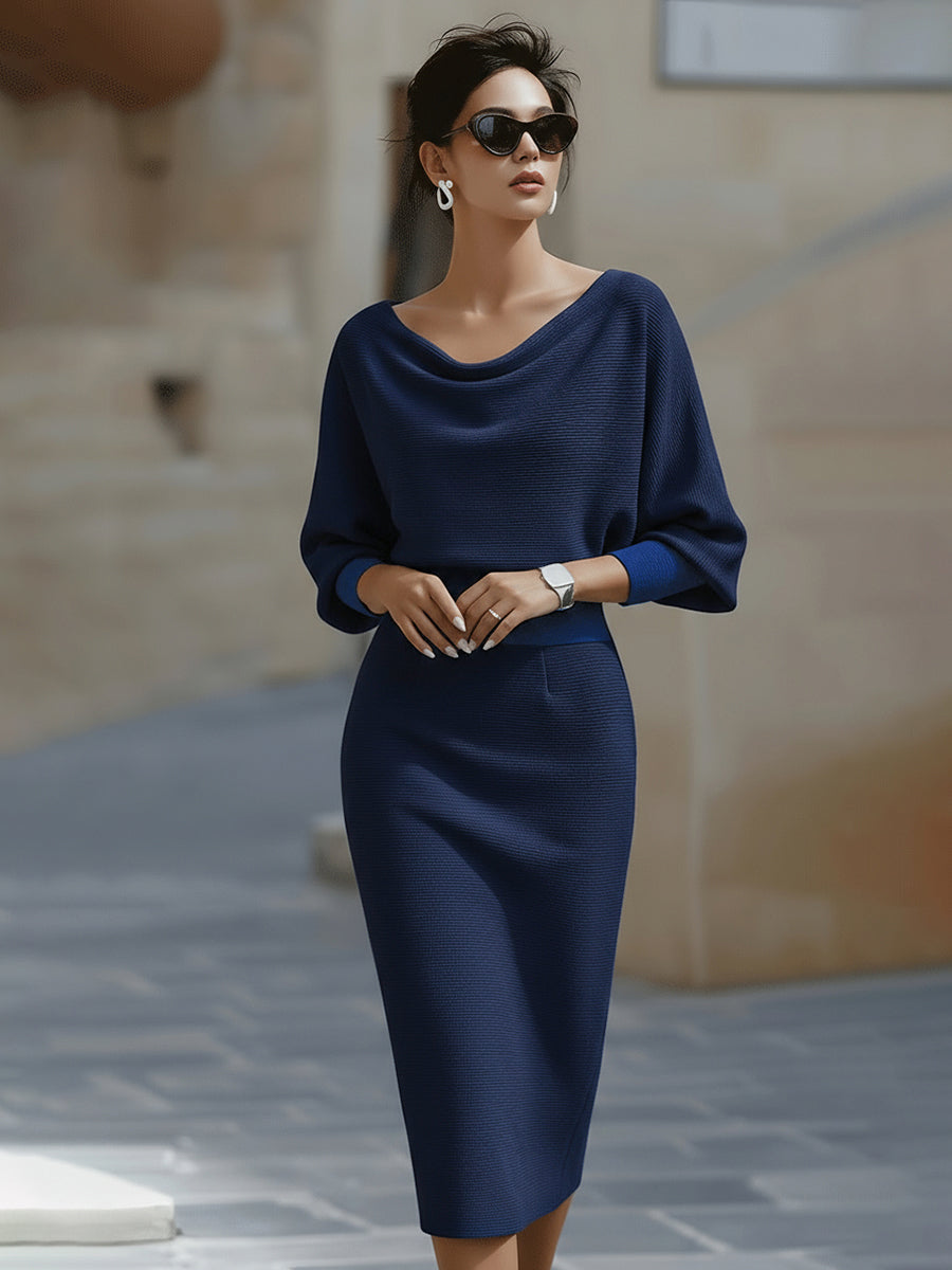 Trendé™ | Amalia Drapiertes Midi-Etuikleid