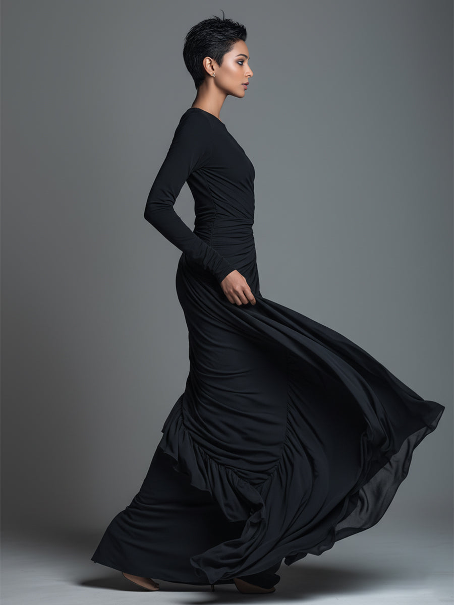 Trendé™ | Cleo Strick-Maxikleid mit Raffungen
