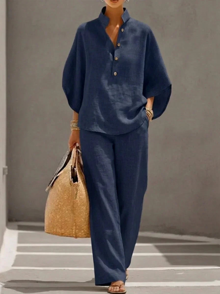 Trendé™ | Maribel Set mit Fledermausärmeln und Hose mit weitem Bein
