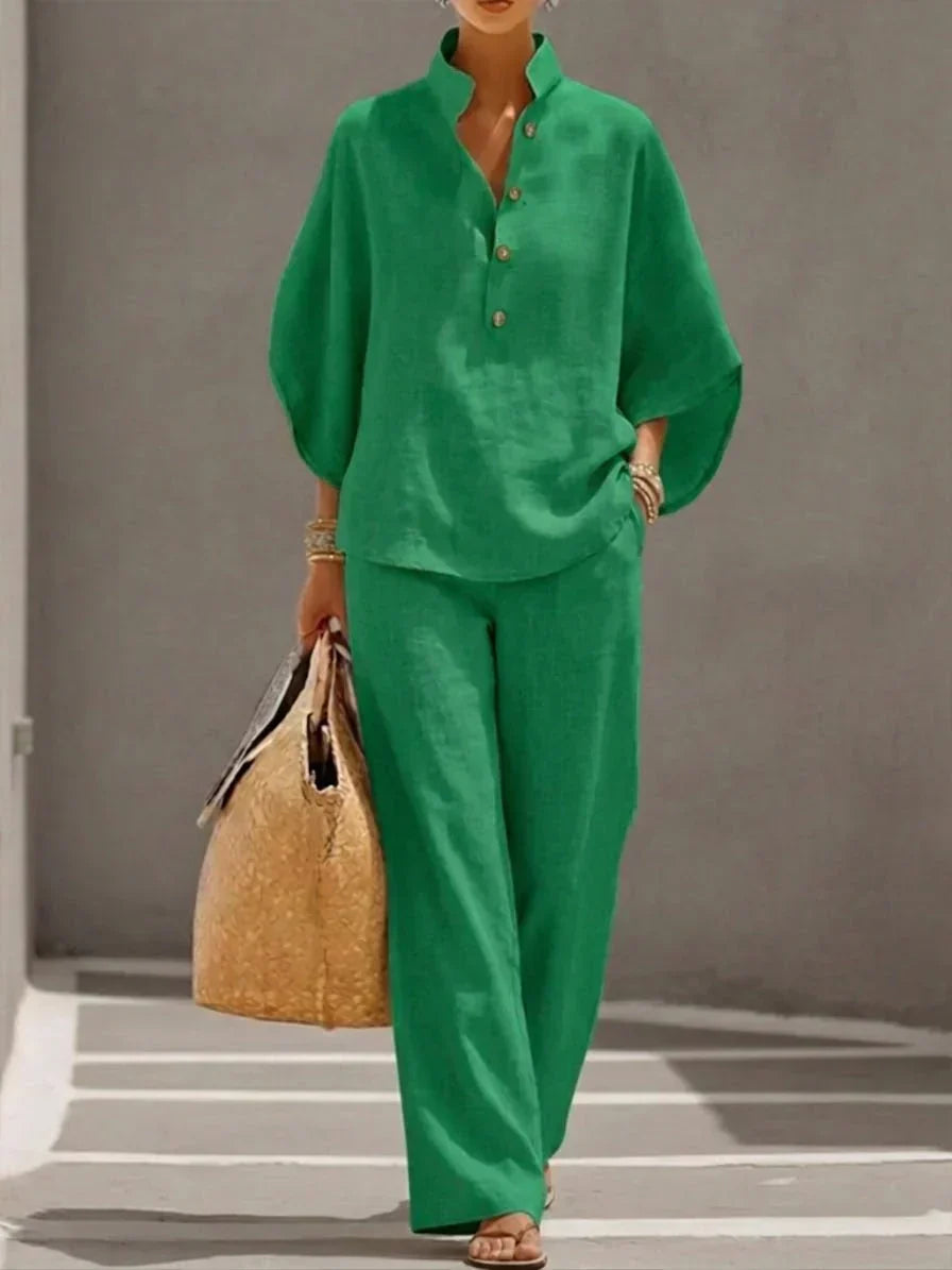 Trendé™ | Maribel Set mit Fledermausärmeln und Hose mit weitem Bein