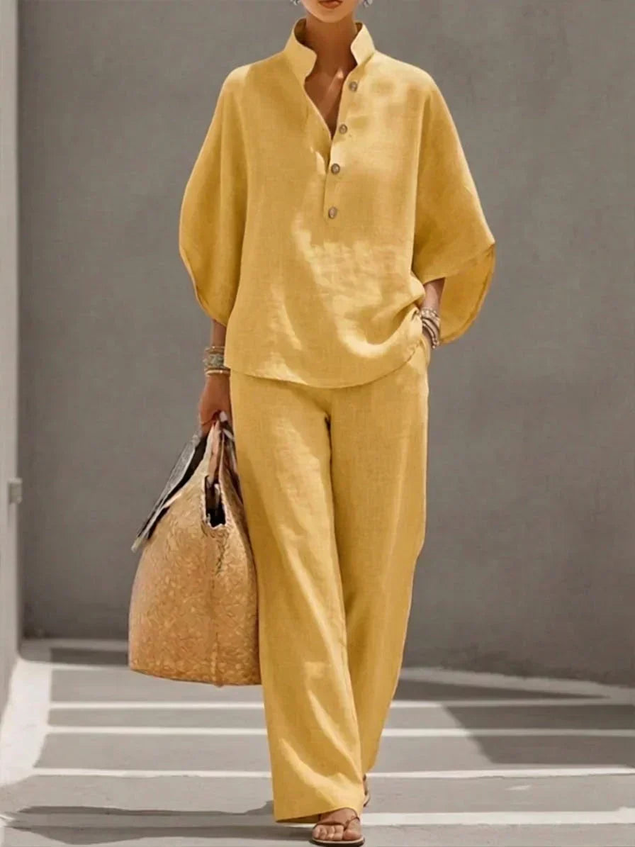 Trendé™ | Maribel Set mit Fledermausärmeln und Hose mit weitem Bein