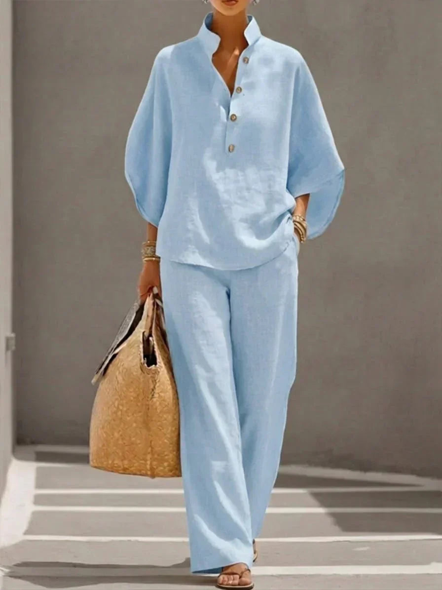 Trendé™ | Maribel Set mit Fledermausärmeln und Hose mit weitem Bein