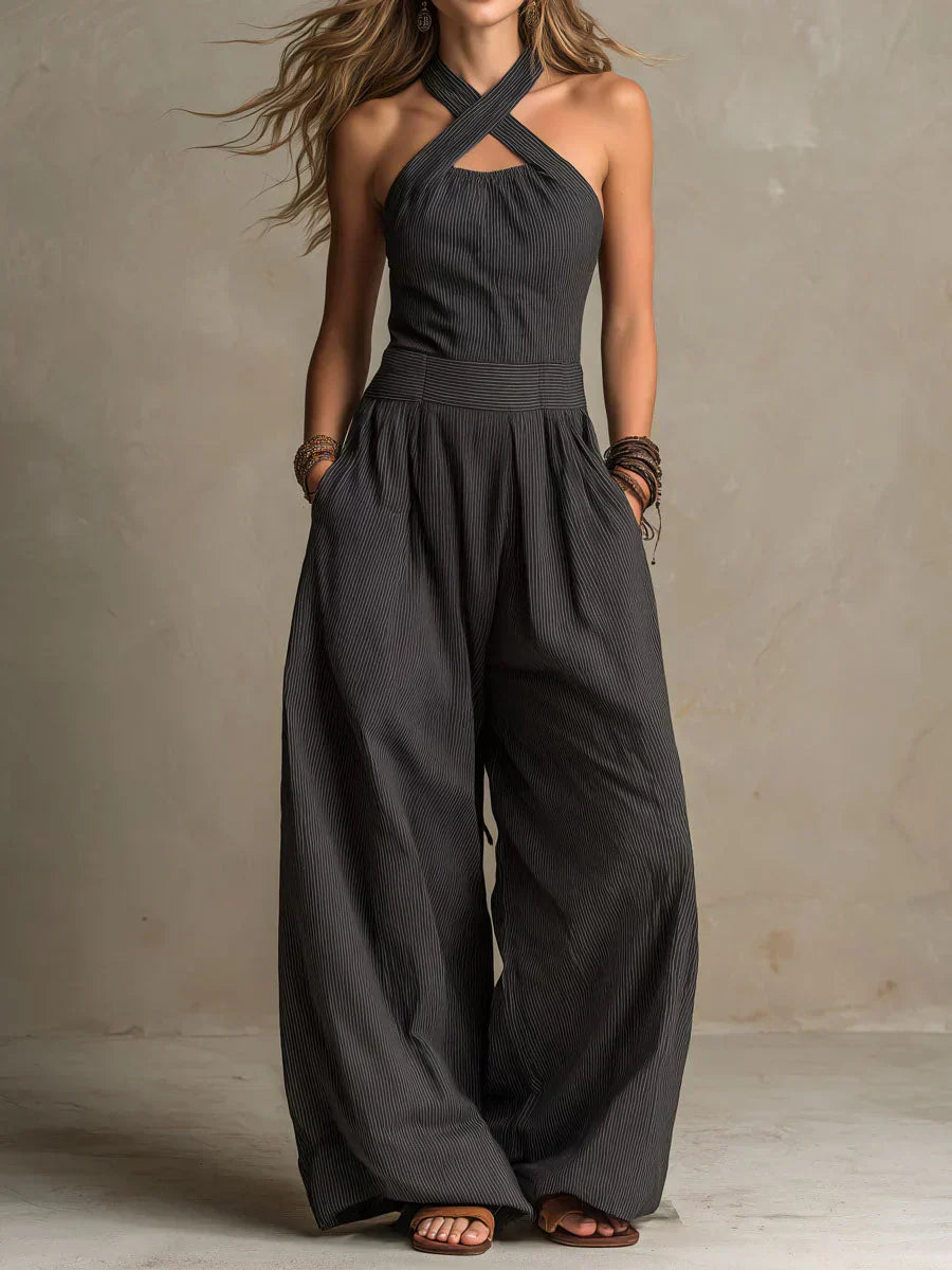 Trendé™ | Bianca Eleganter Jumpsuit aus Leinen und Baumwolle