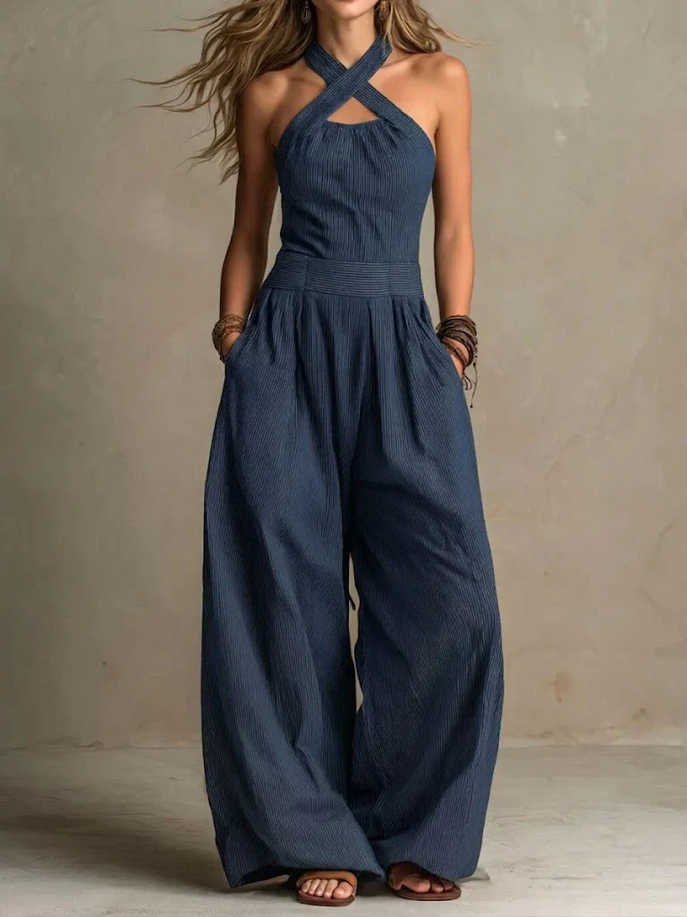 Trendé™ | Bianca Eleganter Jumpsuit aus Leinen und Baumwolle