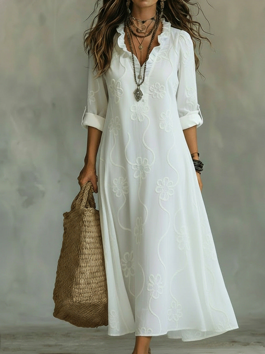 Trendé™ | Mariam Maxikleid mit tonalem Blumenmuster