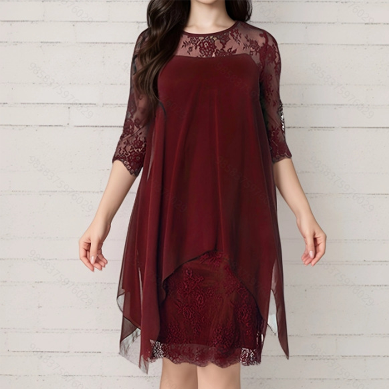 Trendé™ | Elisa Kleid mit asymmetrischem Saum und Spitze