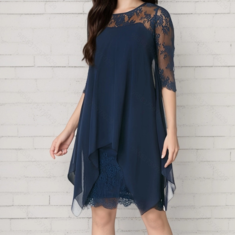 Trendé™ | Elisa Kleid mit asymmetrischem Saum und Spitze