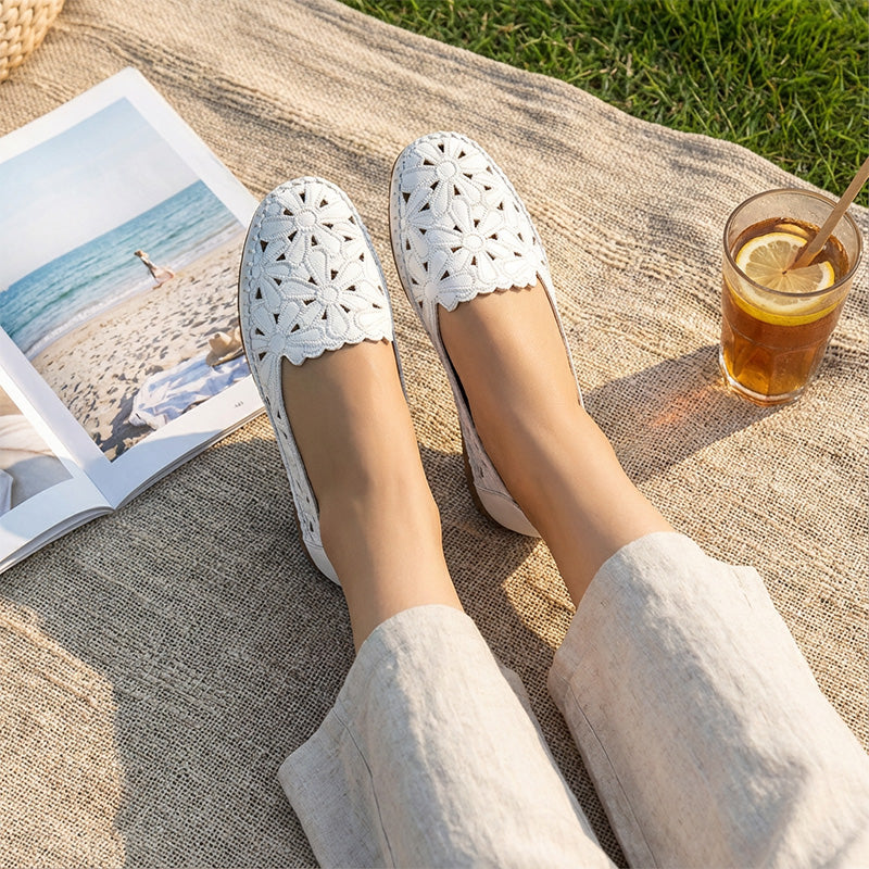 Trendé™ | Sofia Ballerinas mit floralen Ausschnitten