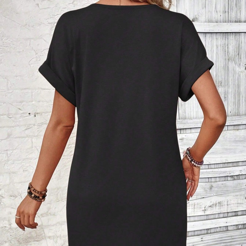 Trendé™ | Camila Einfarbiges Neckholder-Kleid mit Knopfdetails
