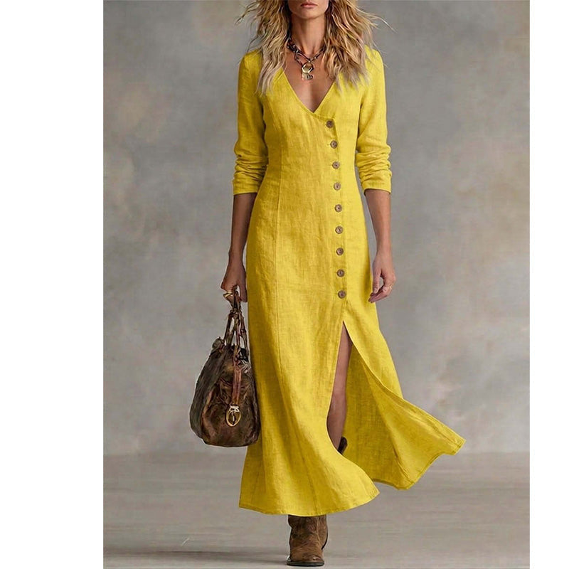Trendé™ | Vivienne Vintage-inspiriertes Hemdkleid mit langen Ärmeln