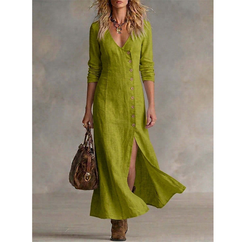 Trendé™ | Vivienne Vintage-inspiriertes Hemdkleid mit langen Ärmeln