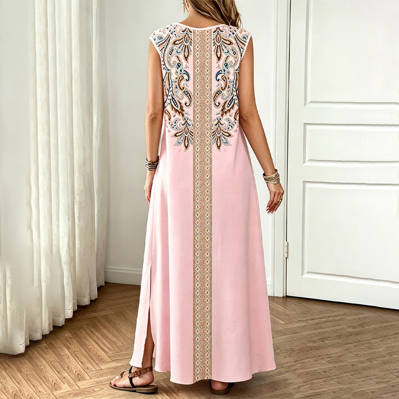 Trendé™ | Isla Fliessendes Boho-Maxikleid mit V-Ausschnitt