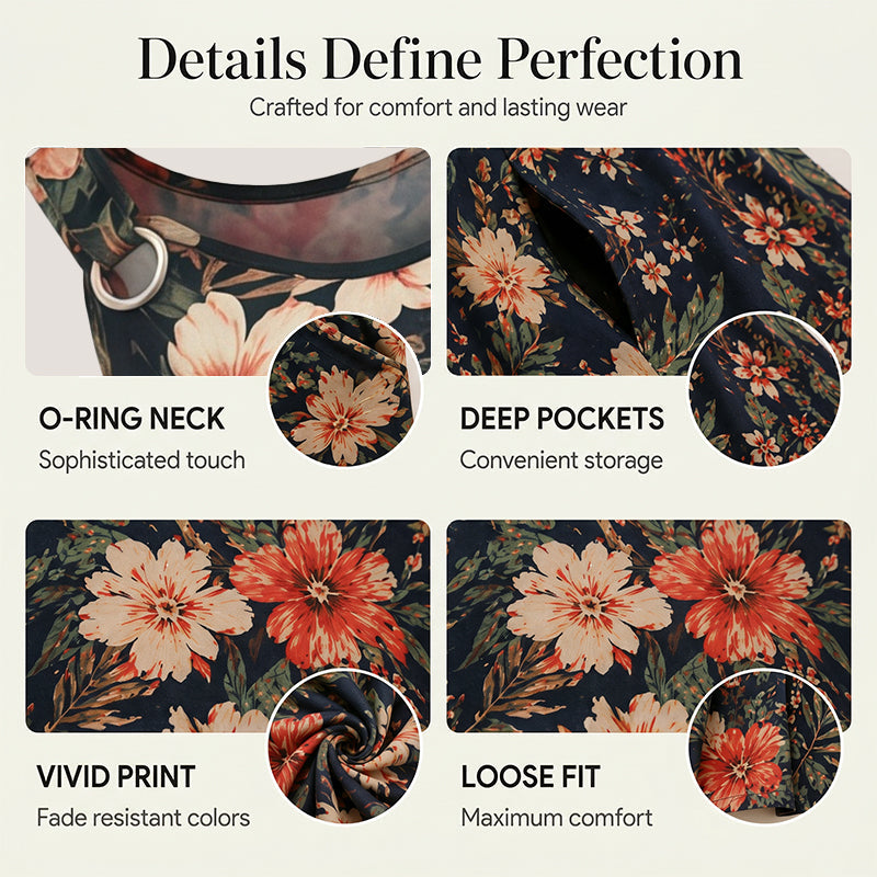 Trendé™ | Alessa Ärmelloses Maxikleid mit V-Ausschnitt und Print