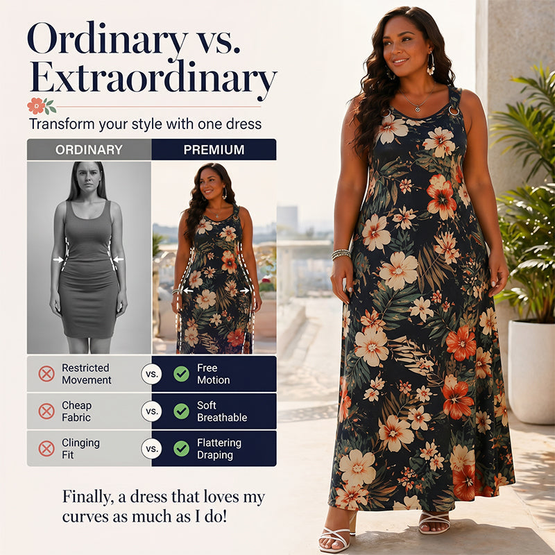Trendé™ | Alessa Ärmelloses Maxikleid mit V-Ausschnitt und Print