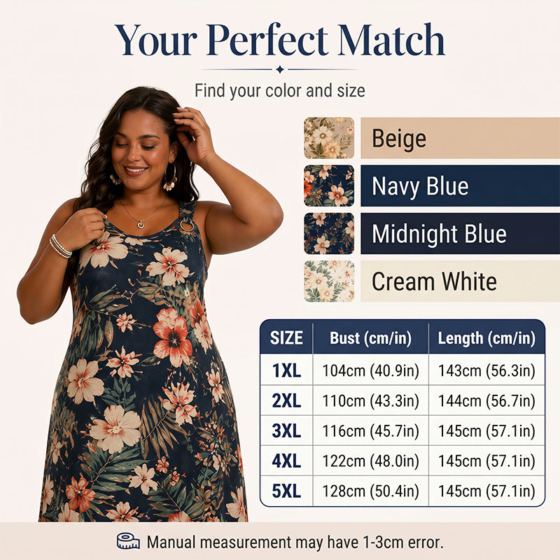 Trendé™ | Alessa Ärmelloses Maxikleid mit V-Ausschnitt und Print